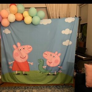 Peppa pig back drop 80x71 inches